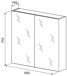 Бриклаер Зеркальный шкаф Хелена 60 белый – фотография-7